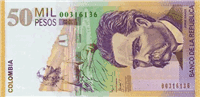 50000 Colombian pesos (Obverse)