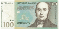 100 Lithuanian litai (Obverse)
