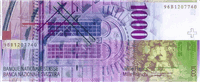 1000 Swiss francs (Reverse)