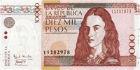 10000 Colombian pesos (Obverse)