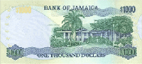 1000 Jamaican dollars (Reverse)