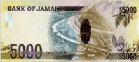 5000 Jamaican dollars (Reverse)