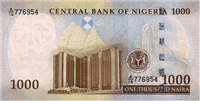 1000 Nigerian naira (Reverse)