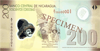 200 Nicaraguan córdobas (Obverse)