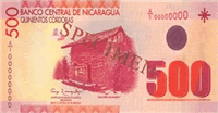 500 Nicaraguan córdobas (Obverse)