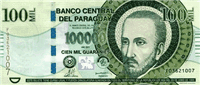 100000 Paraguayan guaranies (Obverse)