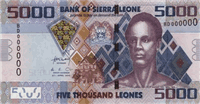 5000 Sierra Leonean leones (Obverse)