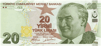 20 Turkish lira (Obverse)